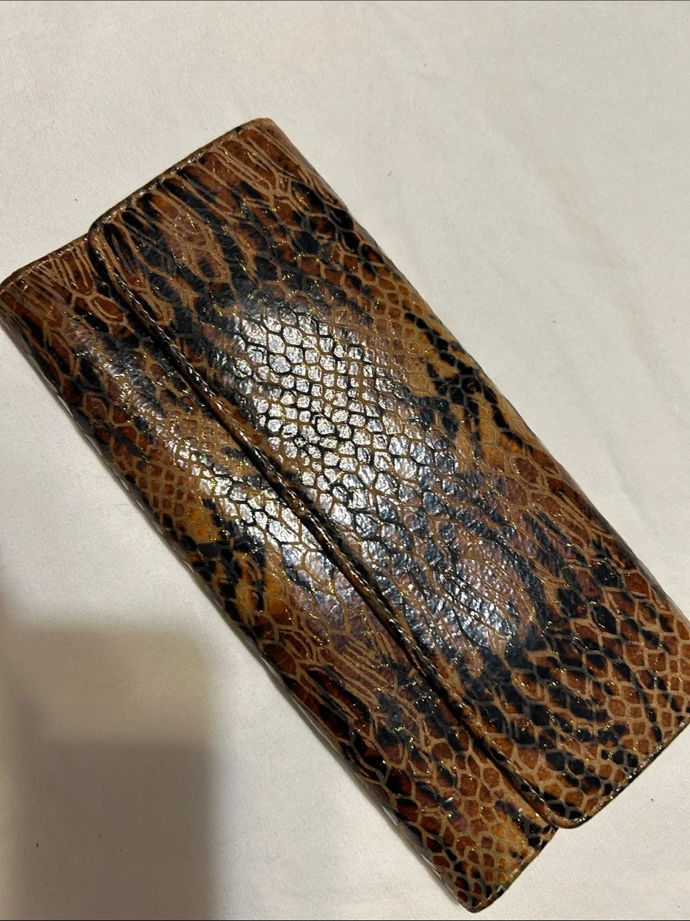 HOBO Brown & Black Snake-Print Key and Card Holder